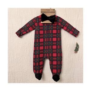 Babys Christmas Footed Coverall Set NEW 0/3m Sleep Play Jumper Holiday Outfit